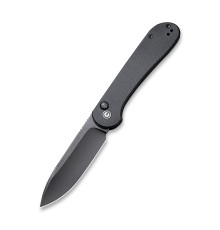 Складной нож CIVIVI Button Lock Elementum 14C28N Steel Black Stonewashed Handle G10 Black