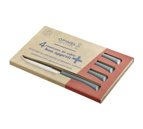Набор столовых ножей Opinel, полимерная ручка, нерж, сталь, кор. антрацит. 001907