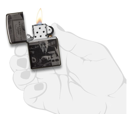 Зажигалка ZIPPO George Blaisdell с покрытием Black Ice®, латунь/сталь, чёрная, 36х12х56 мм