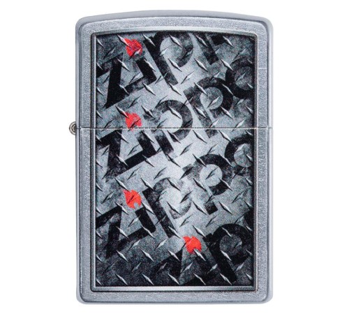 Зажигалка ZIPPO Diamond с покрытием Street Chrome™, латунь/сталь, серебристая, матовая, 38x13x57 мм
