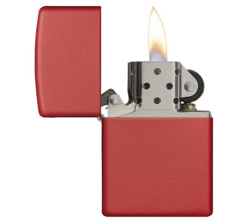 Зажигалка ZIPPO Classic с покрытием Red Matte, латунь/сталь, красная, матовая, 38x13x57 мм