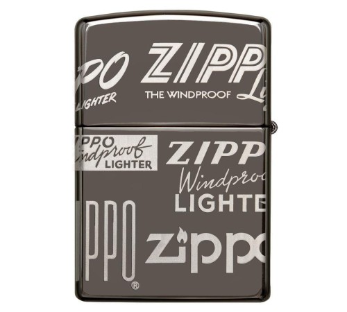 Зажигалка ZIPPO Classic с покрытием Black Ice®, латунь/сталь, чёрная, глянцевая, 38x13x57 мм