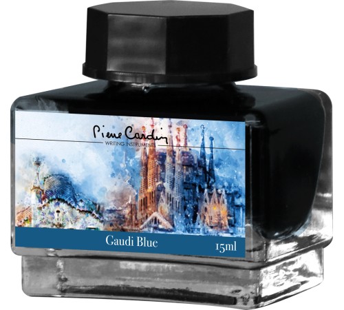 Флакон чернил Pierre Cardin 15мл, серия CITY FANTASY цвет Gaudi Blue (Синий Гауди)