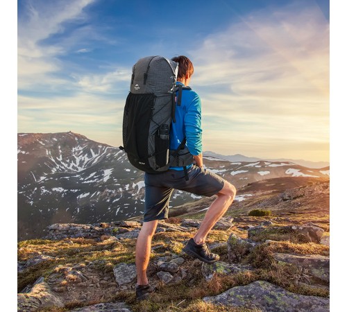 Рюкзак Naturehike Rock Series NH19BP095 60L+5L с рамой, dyneema,  черный, 6927595761649