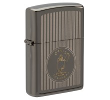 Зажигалка ZIPPO Founder's Day с покрытием Black Ice®, латунь/сталь, чёрная, глянцевая, 38x13x57 мм