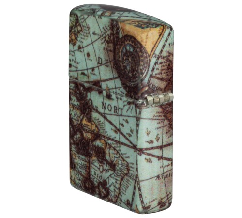 Зажигалка ZIPPO Compass Design с покрытием 540 Matte, латунь/сталь, разноцветная, 38x13x57 мм