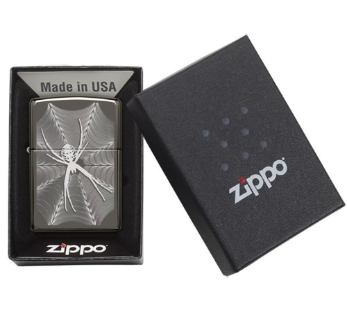 Зажигалка ZIPPO Classic с покрытием Black Ice®, латунь/сталь, чёрная, глянцевая, 38x13x57 мм