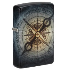 Зажигалка ZIPPO Compass Ghost с покрытием Glow In The Dark Green, латунь/сталь, черная, 38x13x57 мм