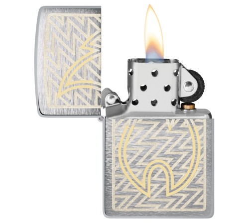 Зажигалка ZIPPO с покрытием Brushed Chrome, латунь/сталь, серебристая, 38x13x57 мм