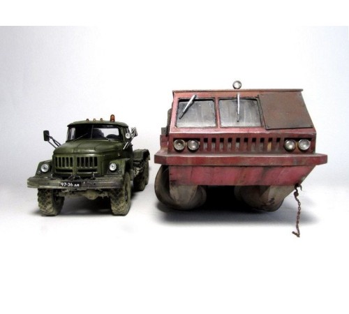 Сборная модель AVD Шнекороторный снегоболотоход ЗИЛ-4904, 1/43