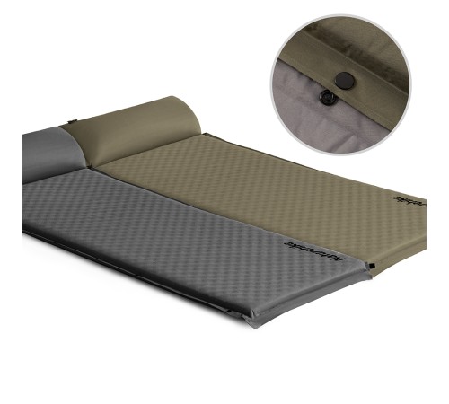 Коврик c подушкой самонадувной Naturehike CNK2300DZ014 D01 серый 3см, 6976023923395