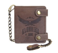 Бумажник KLONDIKE «Tim Eagle», натуральная кожа в светло-коричневом цвете, 10,5 х 12,5 х 2,5 см
