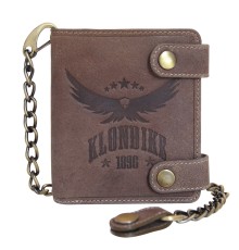 Бумажник KLONDIKE «Tim Eagle», натуральная кожа в светло-коричневом цвете, 10,5 х 12,5 х 2,5 см