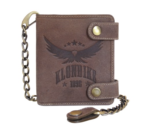 Бумажник KLONDIKE «Tim Eagle», натуральная кожа в светло-коричневом цвете, 10,5 х 12,5 х 2,5 см
