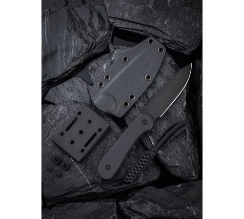 Нож CIVIVI Fixed Blade Elementum D2 Steel Black Stonewash Handle G10 Black