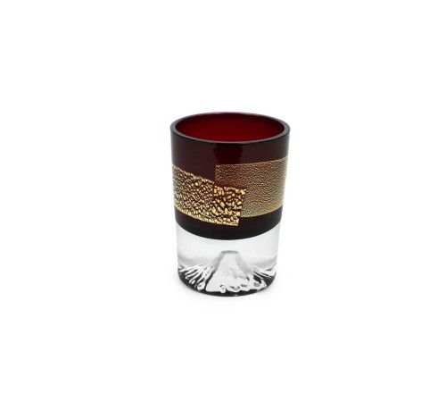 Рюмка TAJIMA GLASS Фудзи с позолотой 85 мл, медно-красная