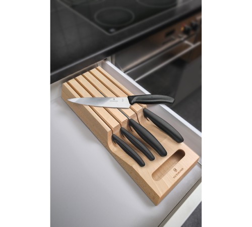 Набор из 5 кухонных ножей VICTORINOX, в подставке из бука, 43x6,5x14,5 см, 2,14 кг