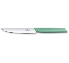 Нож для стейка VICTORINOX Swiss Modern, лезвие 12 см с прямой кромкой, мятно-зелёный