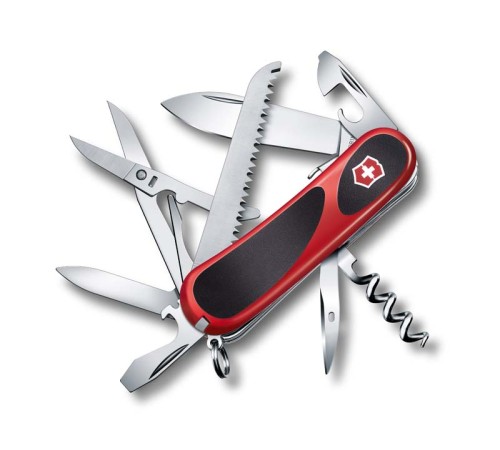 Нож перочинный VICTORINOX Evolution S17, 85 мм, 15 функций, с фиксатором лезвия, красный с чёрным