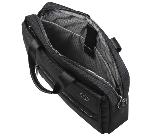 Портфель мужской BUGATTI Nero 15'', чёрный, нейлон 1680D/кожа, 42х10х30 см