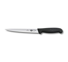 Нож филейный для рыбы VICTORINOX Fibrox с супер-гибким лезвием 18 см, чёрный