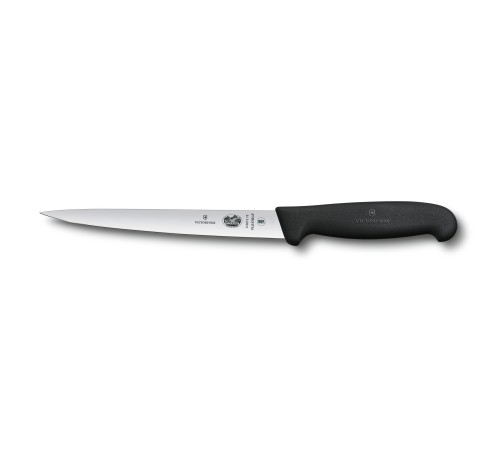 Нож филейный для рыбы VICTORINOX Fibrox с супер-гибким лезвием 18 см, чёрный