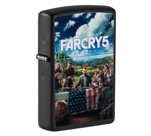 Зажигалка ZIPPO Far Cry® 5 с покрытием Black Matte, латунь/сталь, чёрная, матовая, 38x13x57 мм