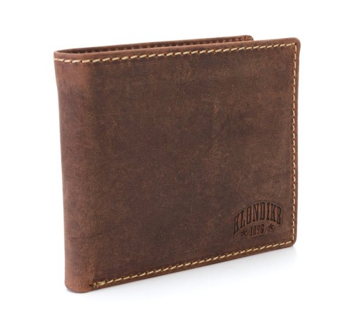 Бумажник KLONDIKE Yukon, натуральная кожа в коричневом цвете, 11 х 2 х 9,5 см