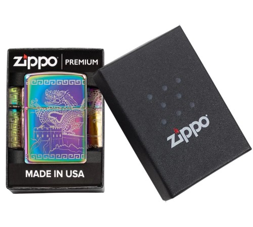 Зажигалка ZIPPO Classic с покрытием Multi Color, латунь/сталь, разноцветная, глянцевая, 38x13x57 мм