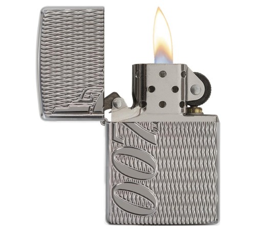 Зажигалка ZIPPO James Bond с покрытием High Polish Chrome, латунь/сталь, серебристая, 38x13x57 мм