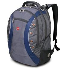 Рюкзак WENGER, 15”,серый/синий, полиэстер 900D, 36х21х47 см, 35 л