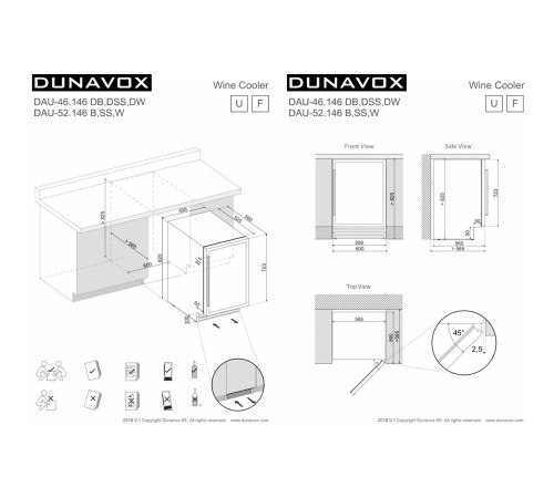 Винный шкаф компрессорный Dunavox DAUF-46.138B