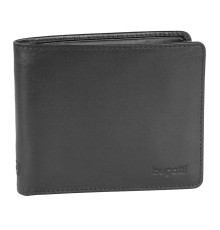 Портмоне BUGATTI Primo, чёрное, натуральная воловья кожа, 11х1,5х9 см