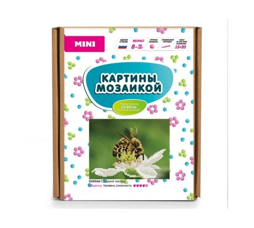 Картина-открытка  мозаикой 15х20 СЛАДКИЙ НЕКТАР (16 цветов)