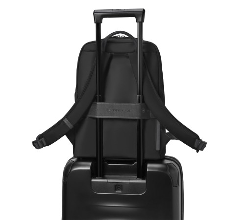 Рюкзак VICTORINOX Victoria Signature Compact Backpack, черный, нейлон/кожа, 30x16x38 см