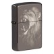 Зажигалка ZIPPO Lion Design с покрытием Black Ice®, латунь/сталь, чёрная, глянцевая, 38x13x57 мм