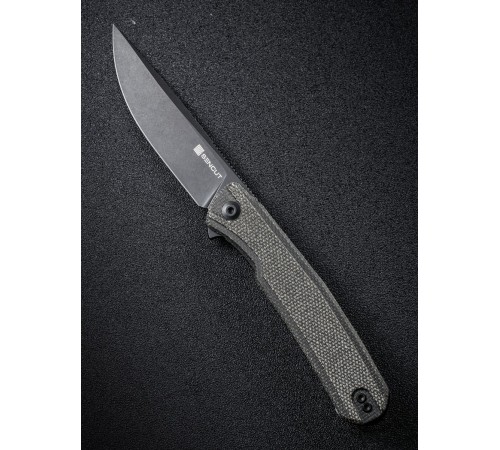 Складной нож SENCUT Scitus D2 Steel Black Stonewashed Handle Dark Green Canvas Micarta
