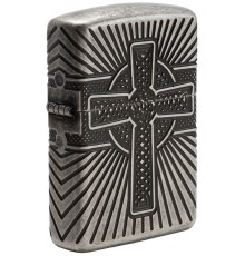 Зажигалка ZIPPO Armor® с покрытием Antique Silver, латунь/сталь, серебристая, матовая, 38x13x57 мм