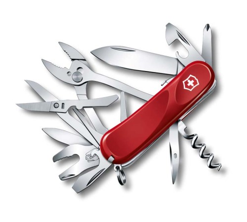 Нож перочинный VICTORINOX Evolution S557, 85 мм, 21 функция, с фиксатором лезвия, красный