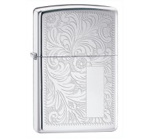 Зажигалка ZIPPO Venetian® с покрытием High Polish Chrome, латунь/сталь, серебристая, 38x13x57 мм