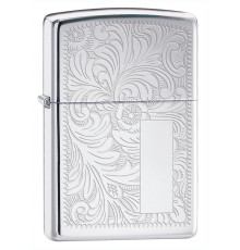 Зажигалка ZIPPO Venetian® с покрытием High Polish Chrome, латунь/сталь, серебристая, 38x13x57 мм