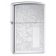 Зажигалка ZIPPO Venetian® с покрытием High Polish Chrome, латунь/сталь, серебристая, 38x13x57 мм
