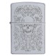 Зажигалка ZIPPO Skull Design с покрытием Satin Chrome, латунь/сталь, серебристая, 38x13x57 мм