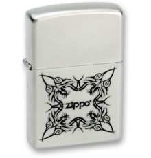 Зажигалка ZIPPO Tattoo Design, с покрытием Satin Chrome™, латунь/сталь, серебристая, 38x13x57 мм