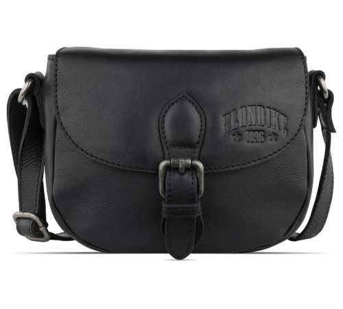 Сумка женская KLONDIKE GOLD «Kate», натуральная кожа в черном цвете, 21 х 16,5 х 6,5 см