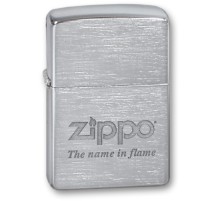 Зажигалка ZIPPO Name In Flame, с покрытием Brushed Chrome, латунь/сталь, серебристая, 38x13x57 мм