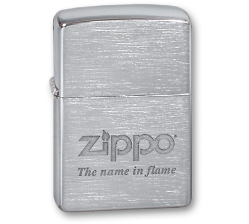 Зажигалка ZIPPO Name In Flame, с покрытием Brushed Chrome, латунь/сталь, серебристая, 38x13x57 мм