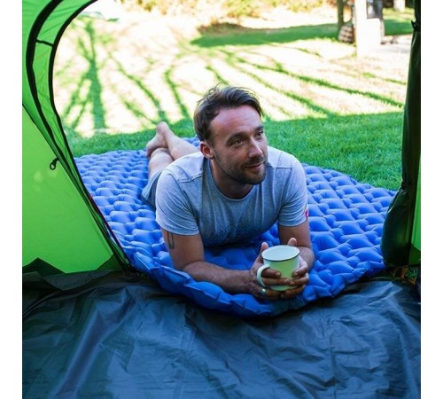 Коврик спальный Naturehike NH19Z055-P двойной  FC11 (с надувным мешком), голубой, 6927595735428