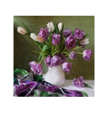 Картины мозаикой 30х30 БУКЕТ С ТЮЛЬПАНАМИ (28 цветов)