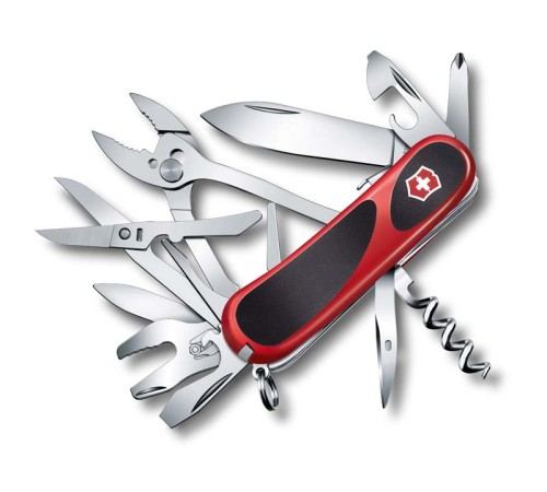 Нож перочинный VICTORINOX Evolution S557, 85 мм, 21 функция, с фиксатором лезвия, красный с чёрным